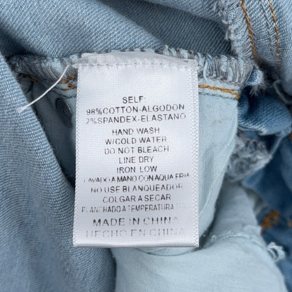 Listicle Denim Shortall Overalls Womens Size S Cotton Spandex Light Wash Blue - Picture 4 of 7